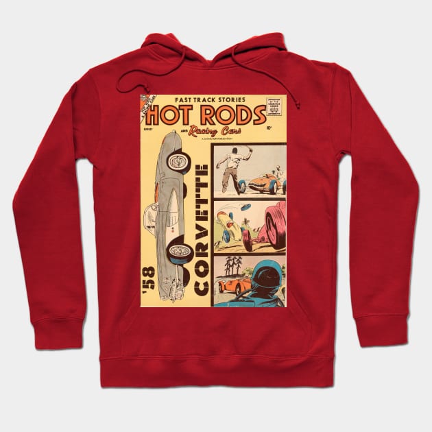 VINTAGE COMICS HOT RODS RACING CARS 50S Hoodie by DAZu